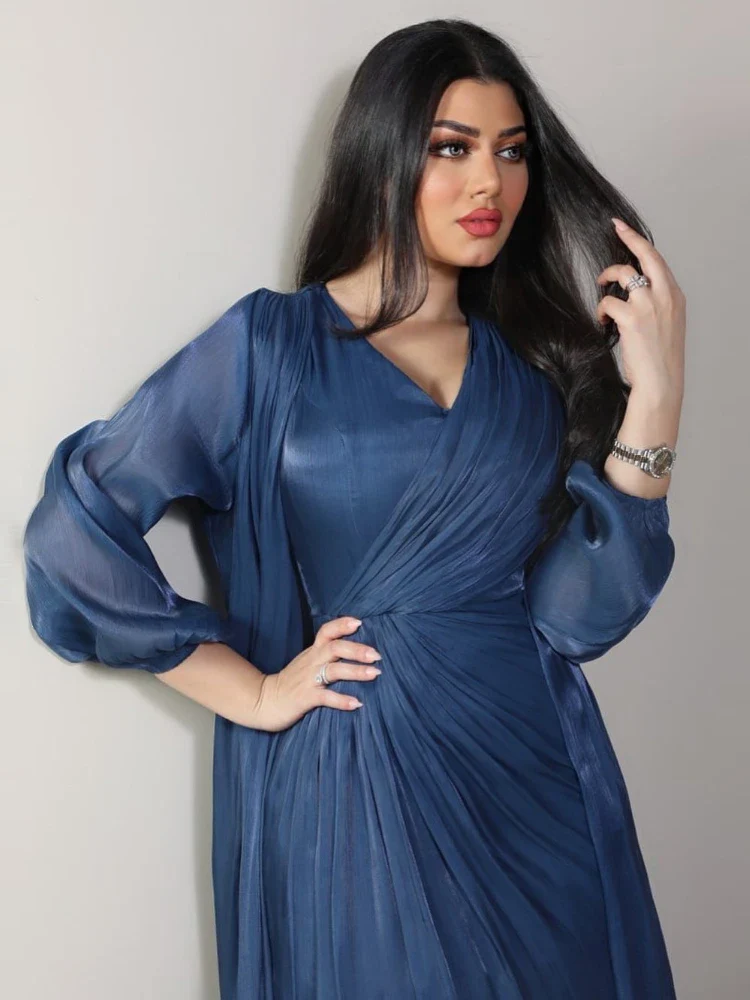 Robe de soirée Marocaine en satin - Caftan Eid - image de produit 6