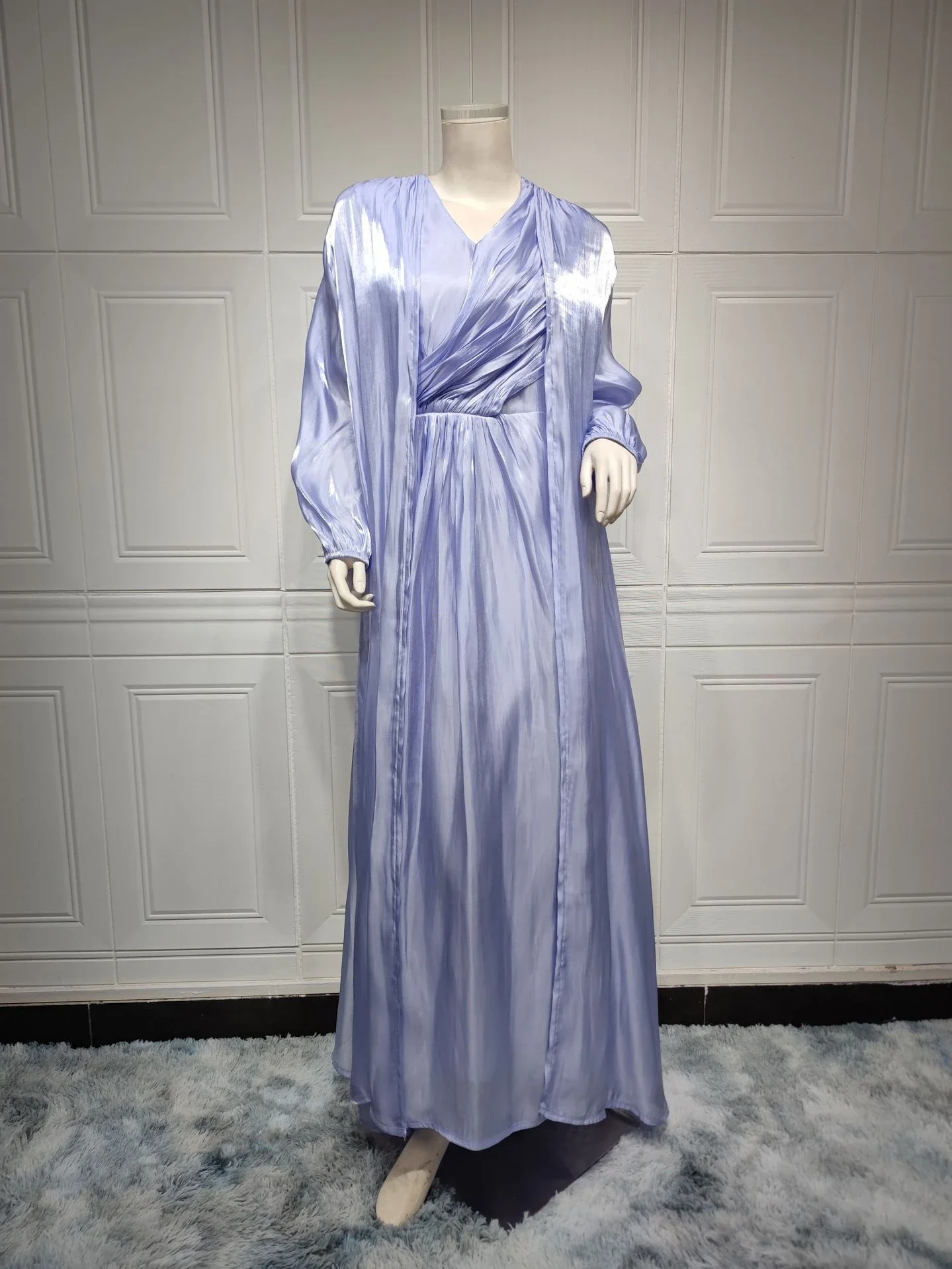 Robe de soirée Marocaine en satin - Caftan Eid - image de produit 7